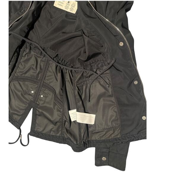 Abercrombie & Fitch Women's extra small Black NYLON PARKA Coat rain jacket - Picture 7 of 10
